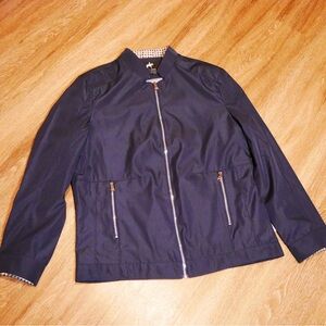 West Louis Men's Navy Blue Stand-Up Collar Full Zip Windbreaker Jacket